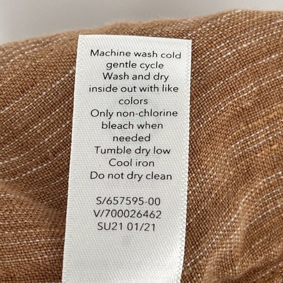 Athleta Cabo Linen Textured 4'' Shorts Women 8 Toasted Ochre Drawstring Summer - Picture 7 of 7